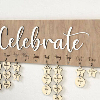 Intra απο ξύλο plywood 3mm-4mm πάχος Ημερολόγιο γενεθλίων Δίασταση 30x20 cm INTRAFABR-27336350 - Image 3