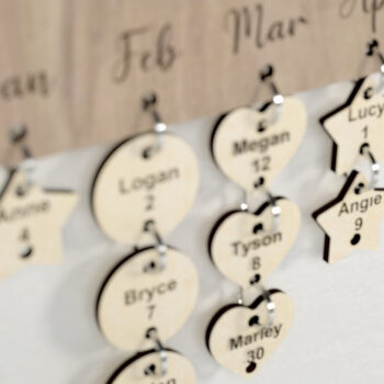 Intra απο ξύλο plywood 3mm-4mm πάχος Ημερολόγιο γενεθλίων Δίασταση 30x20 cm INTRAFABR-27336350 - Image 4