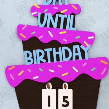 Intra απο ξύλο plywood 3mm-4mm πάχος Απο ημερολογίου αντίστροφης μέτρησης γενεθλίων Δίασταση 15x15 cm INTRAFABR-120637104 - Image 1