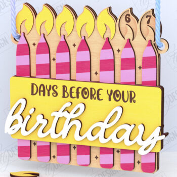 Intra απο ξύλο plywood 3mm-4mm πάχος Απο ημερολογίου αντίστροφης μέτρησης γενεθλίων Δίασταση 15x15 cm INTRAFABR-120847115 - Image 1