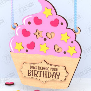 Intra απο ξύλο plywood 3mm-4mm πάχος Απο ημερολογίου αντίστροφης μέτρησης γενεθλίων Δίασταση 15x15 cm INTRAFABR-120847120 - Image 1