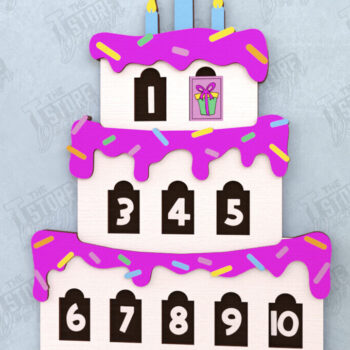 Intra απο ξύλο plywood 3mm-4mm πάχος Απο ημερολογίου αντίστροφης μέτρησης γενεθλίων Δίασταση 15x15 cm INTRAFABR-120637092 - Image 1