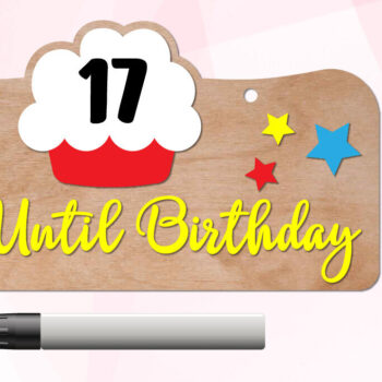 Intra απο ξύλο plywood 3mm-4mm πάχος Αντίστροφη μέτρηση γενεθλίων | Μέρες μέχρι τα γενέθλια Δίασταση 15x15 cm INTRAFABR-124892308 - Image 1