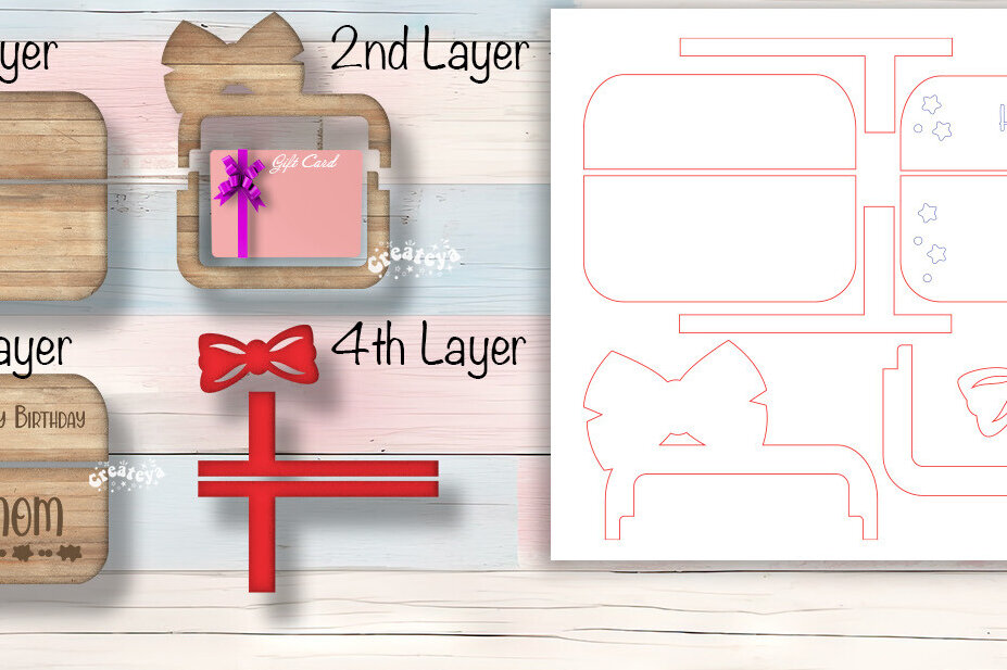 Intra απο ξύλο plywood 3mm-4mm πάχος  Θήκη δώρου γενεθλίων Δίασταση 15x15 cm INTRAFABR-102928777 - Image 1