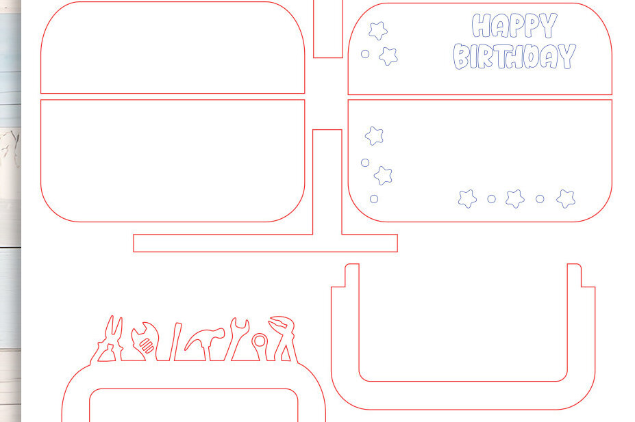 Intra απο ξύλο plywood 3mm-4mm πάχος Θήκη δώρου γενεθλίων Δίασταση 15x15 cm INTRAFABR-102740200 - Image 2