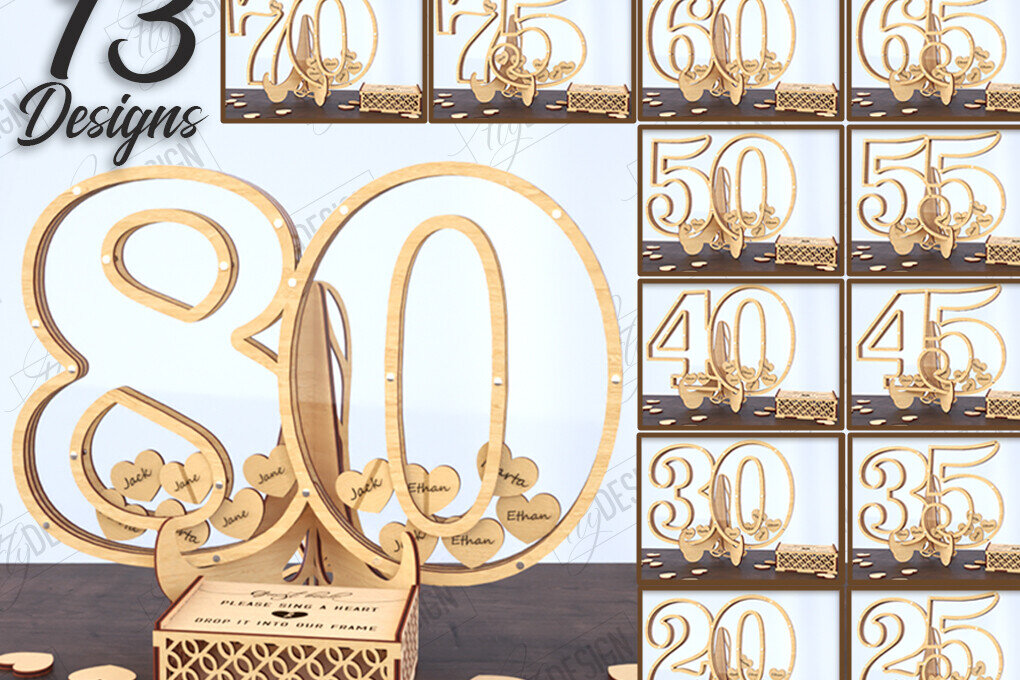 Intra απο ξύλο plywood 3mm-4mm πάχος Πακέτα υπογραφής καλεσμένων γενεθλίων|CNC Δίασταση 15x15 cm INTRAFABR-120966757