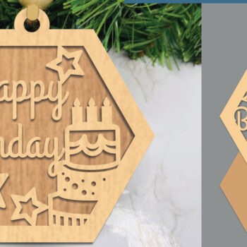 Intra απο ξύλο plywood 3mm-4mm πάχος Στολίδι γενεθλίων με 1 Δίασταση 8x8 cm INTRAFABR-105556456 - Image 1