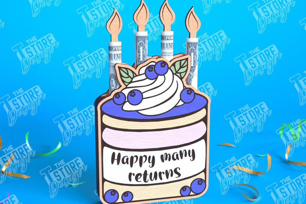 Intra απο ξύλο plywood 3mm-4mm πάχος Κάτοχος Χρημάτων γενεθλίων | Ευχετήριες κάρτες Δίασταση 15x15 cm INTRAFABR-101517246