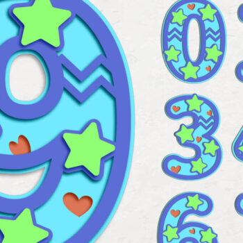 Intra απο ξύλο plywood 3mm-4mm πάχος Birthday Numbers , 3d Cake Topper Δίασταση 15x15 cm INTRAFABR-119488650 - Image 1