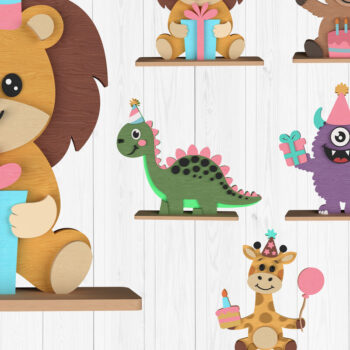 Intra απο ξύλο plywood 3mm-4mm πάχος Birthday Party Animal Δίασταση 15x15 cm INTRAFABR-111001951 - Image 1