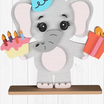 Intra απο ξύλο plywood 3mm-4mm πάχος Birthday Party Animal Δίασταση 15x15 cm INTRAFABR-111001951 - Image 2