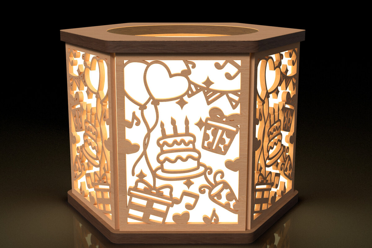 Intra απο ξύλο plywood 3mm-4mm πάχος Κηροπήγιο Elements Birthday Party Elements Δίασταση 15x15 cm INTRAFABR-118542690 - Image 1