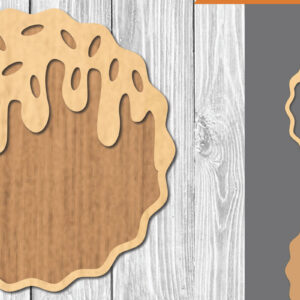 Intra απο ξύλο plywood 3mm-4mm πάχος Μπισκότο Σοκολατένιο Διακόσμηση κοπής με λέιζερ Δίασταση 15x15 cm INTRAFABR-109510241