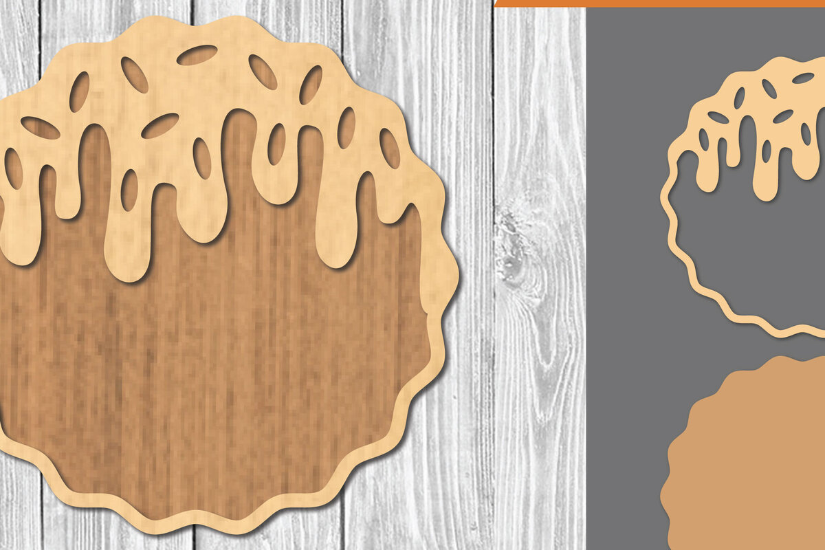 Intra απο ξύλο plywood 3mm-4mm πάχος Μπισκότο Σοκολατένιο Διακόσμηση κοπής με λέιζερ Δίασταση 15x15 cm INTRAFABR-109510241