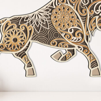 Intra απο ξύλο plywood 3mm-4mm πάχος κοπής με λέιζερ Bison, Buffalo Multilayer Δίασταση 30x30 cm INTRAFABR-13221869 - Image 1