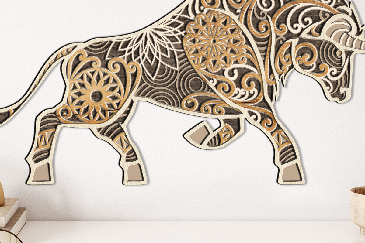 Intra απο ξύλο plywood 3mm-4mm πάχος κοπής με λέιζερ Bison, Buffalo Multilayer Δίασταση 30x30 cm INTRAFABR-13221869