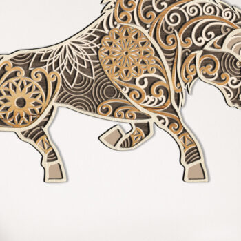 Intra απο ξύλο plywood 3mm-4mm πάχος κοπής με λέιζερ Bison, Buffalo Multilayer Δίασταση 30x30 cm INTRAFABR-13221869 - Image 3