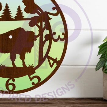 Intra απο ξύλο plywood 3mm-4mm πάχος κοπής με λέιζερ Ρολόι τοίχου Bison Clock Δίασταση 8x8 cm INTRAFABR-117302673 - Image 1