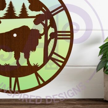 Intra απο ξύλο plywood 3mm-4mm πάχος κοπής με λέιζερ Ρολόι τοίχου Bison Clock Δίασταση 8x8 cm INTRAFABR-117302673 - Image 2