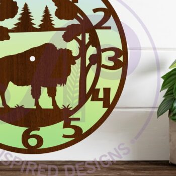 Intra απο ξύλο plywood 3mm-4mm πάχος κοπής με λέιζερ Ρολόι τοίχου Bison Clock Δίασταση 8x8 cm INTRAFABR-117302673 - Image 3