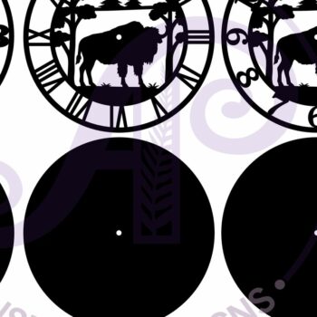 Intra απο ξύλο plywood 3mm-4mm πάχος κοπής με λέιζερ Ρολόι τοίχου Bison Clock Δίασταση 8x8 cm INTRAFABR-117302673 - Image 5