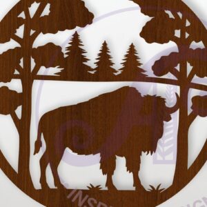 Intra απο ξύλο plywood 3mm-4mm πάχος Επιγραφή Bison Forest Wall Art, . Δίασταση 10x10 cm INTRAFABR-118173327