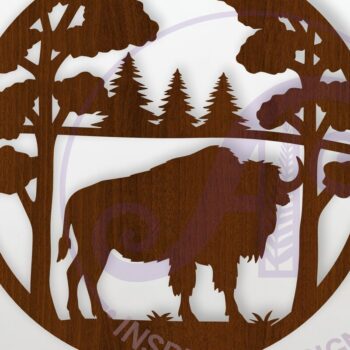 Intra απο ξύλο plywood 3mm-4mm πάχος Επιγραφή Bison Forest Wall Art, . Δίασταση 10x10 cm INTRAFABR-118173327 - Image 1