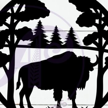 Intra απο ξύλο plywood 3mm-4mm πάχος Επιγραφή Bison Forest Wall Art, . Δίασταση 10x10 cm INTRAFABR-118173327 - Image 2