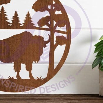 Intra απο ξύλο plywood 3mm-4mm πάχος Επιγραφή Bison Forest Wall Art, . Δίασταση 10x10 cm INTRAFABR-118173327 - Image 4