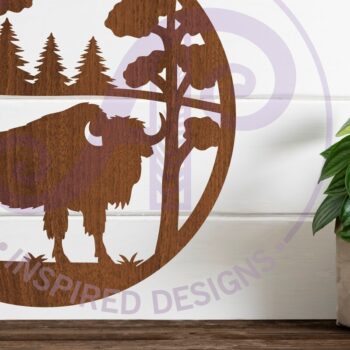 Intra απο ξύλο plywood 3mm-4mm πάχος Επιγραφή Bison Forest Wall Art, . Δίασταση 10x10 cm INTRAFABR-118173327 - Image 5