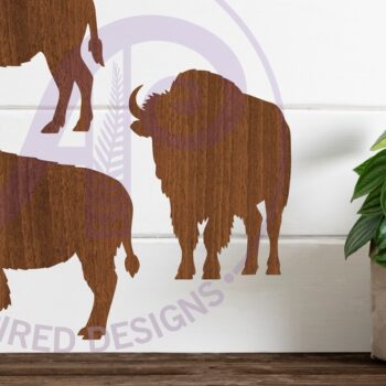Intra απο ξύλο plywood 3mm-4mm πάχος Bison Silhouette Τέχνη τοίχου με Δίασταση 12x12 cm INTRAFABR-118310001 - Image 3