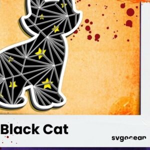 Intra απο ξύλο plywood 3mm-4mm πάχος Black Cat 3D Δίασταση 30x20 cm INTRAFABR-36603462