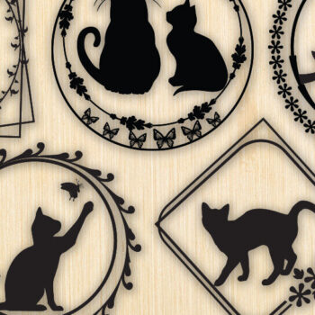 Intra απο ξύλο plywood 3mm-4mm πάχος Μαύρη γάτα στον τοίχο ντεκόρ γραφικό Δίασταση 15x18 cm INTRAFABR-91132273 - Image 1