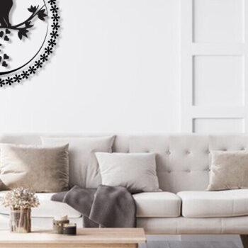 Intra απο ξύλο plywood 3mm-4mm πάχος Μαύρη γάτα στον τοίχο ντεκόρ γραφικό Δίασταση 15x18 cm INTRAFABR-91132273 - Image 4