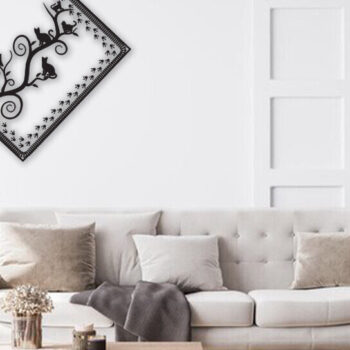 Intra απο ξύλο plywood 3mm-4mm πάχος Μαύρη γάτα στον τοίχο ντεκόρ γραφικό Δίασταση 15x18 cm INTRAFABR-91132401 - Image 5