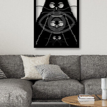 Intra απο ξύλο plywood 3mm-4mm πάχος Μαύρη γάτα τοίχου Art Decor Silhouette Grap Δίασταση 40x40 cm INTRAFABR-65077323 - Image 2