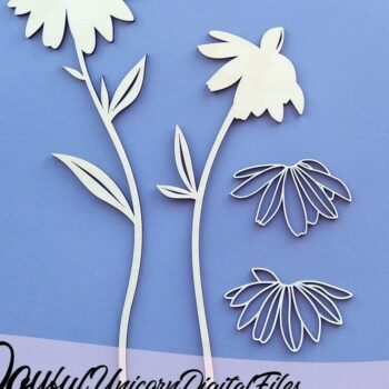 Intra απο ξύλο plywood 3mm-4mm πάχος Λουλούδι κομμένο με λέιζερ Black Eyed Susan Δίασταση 34x34 cm INTRAFABR-33748903 - Image 2