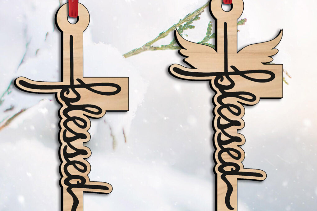 Intra απο ξύλο plywood 3mm-4mm πάχος Σταυρός του μακαριστού Αγίου Ιησού Χριστού Δίασταση 8x8 cm INTRAFABR-112097285