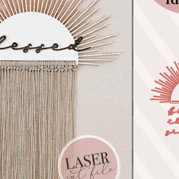 Intra απο ξύλο plywood 3mm-4mm πάχος Ευλογημένος Macrame Δίασταση 30x20 cm INTRAFABR-74751374 - Image 1