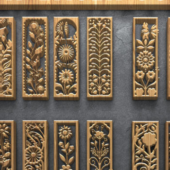 Intra απο ξύλο plywood 3mm-4mm πάχος λέιζερ Bloom & Leaf Δίασταση 3200x7200 cm INTRAFABR-124640483 - Image 1