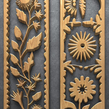 Intra απο ξύλο plywood 3mm-4mm πάχος λέιζερ Bloom & Leaf Δίασταση 3200x7200 cm INTRAFABR-124640483 - Image 2