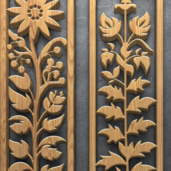 Intra απο ξύλο plywood 3mm-4mm πάχος λέιζερ Bloom & Leaf Δίασταση 3200x7200 cm INTRAFABR-124640483 - Image 3