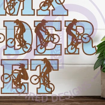 Intra απο ξύλο plywood 3mm-4mm πάχος BMX Silhouette Letters Alphabet X 50 Δίασταση 5x5 cm INTRAFABR-90216484 - Image 1