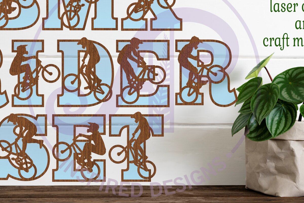 Intra απο ξύλο plywood 3mm-4mm πάχος BMX Silhouette Letters Alphabet X 50 Δίασταση 5x5 cm INTRAFABR-90216484 - Image 1