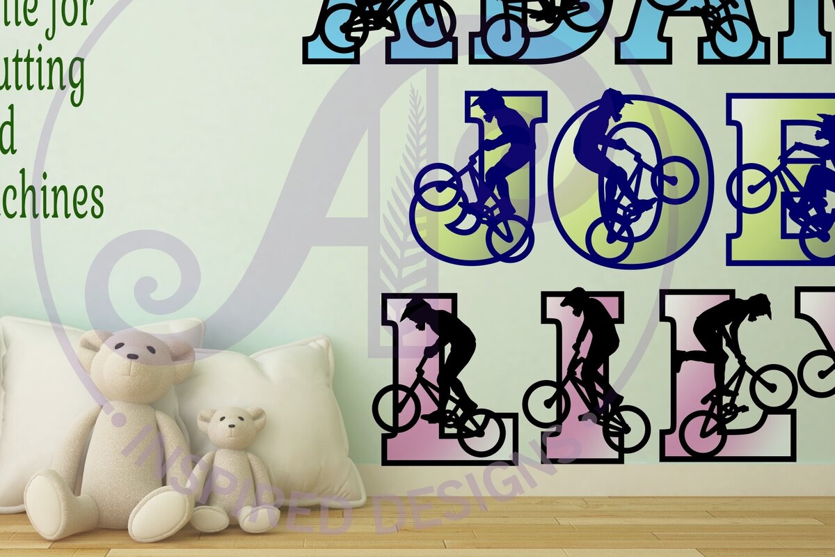 Intra απο ξύλο plywood 3mm-4mm πάχος BMX Silhouette Letters Alphabet X 50 Δίασταση 5x5 cm INTRAFABR-90216484 - Image 2