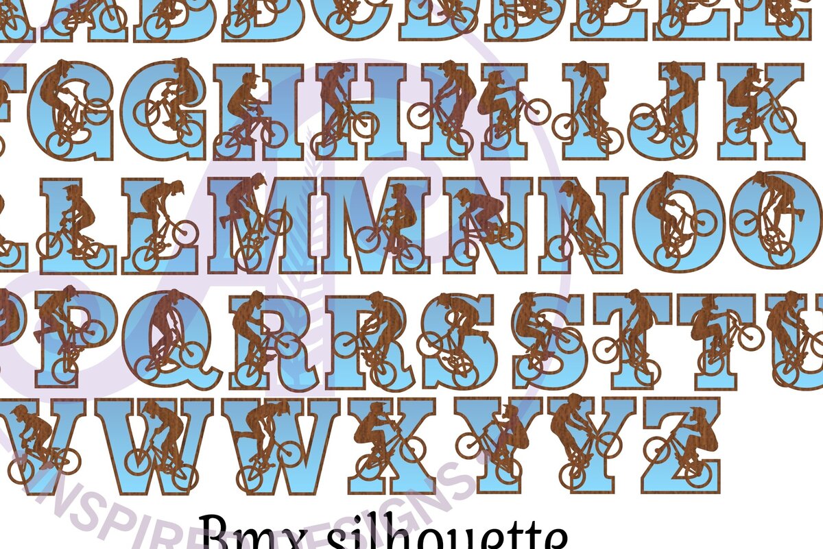 Intra απο ξύλο plywood 3mm-4mm πάχος BMX Silhouette Letters Alphabet X 50 Δίασταση 5x5 cm INTRAFABR-90216484 - Image 4