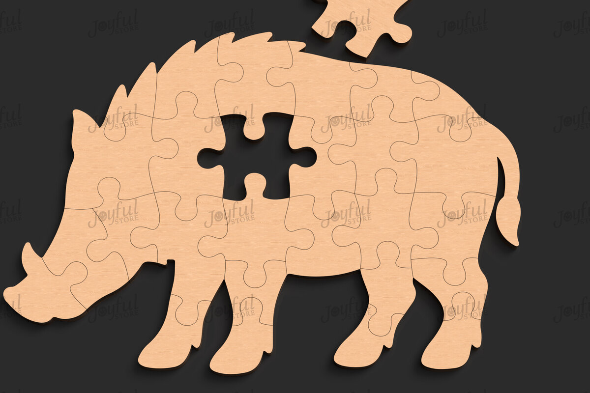 Intra απο ξύλο plywood 3mm-4mm πάχος Boar Puzzle Παιδικό παιχνίδι Δίασταση 30x20 cm INTRAFABR-123421258