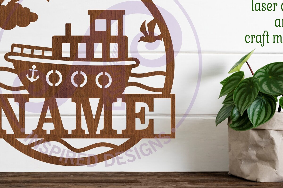 Intra απο ξύλο plywood 3mm-4mm πάχος Πρότυπο κοπής με λέιζερ Sin Name Boat Δίασταση 6x6 cm INTRAFABR-98504588