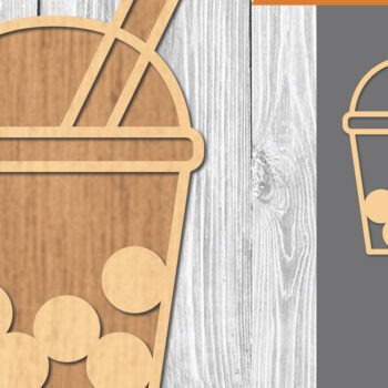 Intra απο ξύλο plywood 3mm-4mm πάχος Boba Drink Decoration Δίασταση 15x15 cm INTRAFABR-109510347 - Image 1