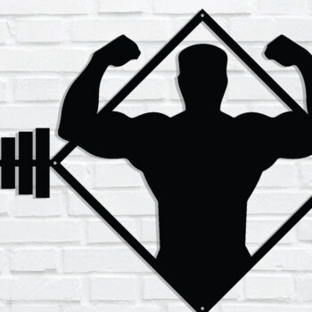 Intra απο ξύλο plywood 3mm-4mm πάχος Bodybuilding μεταλλική επιγραφή τοίχου, λέιζερ Δίασταση 40x40 cm INTRAFABR-88137248 - Image 1